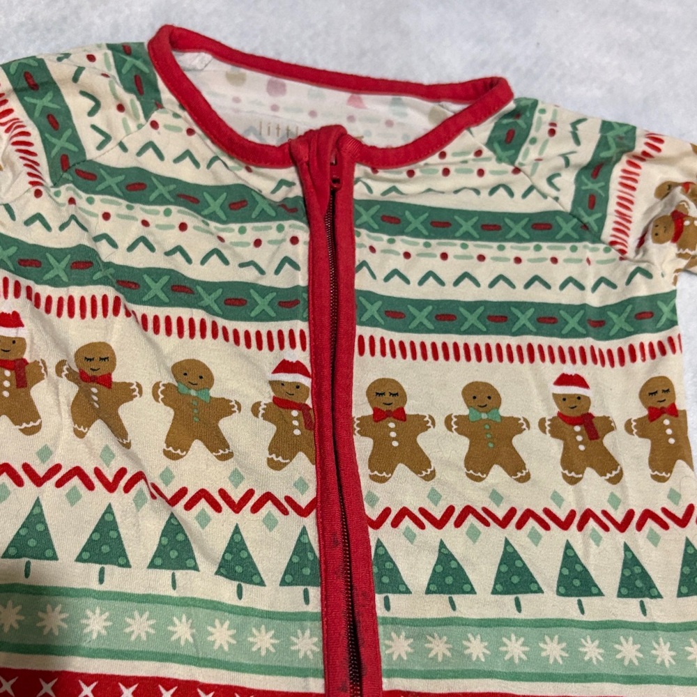 Festive Red and Green Kids One Piece - Picture 4 of 5